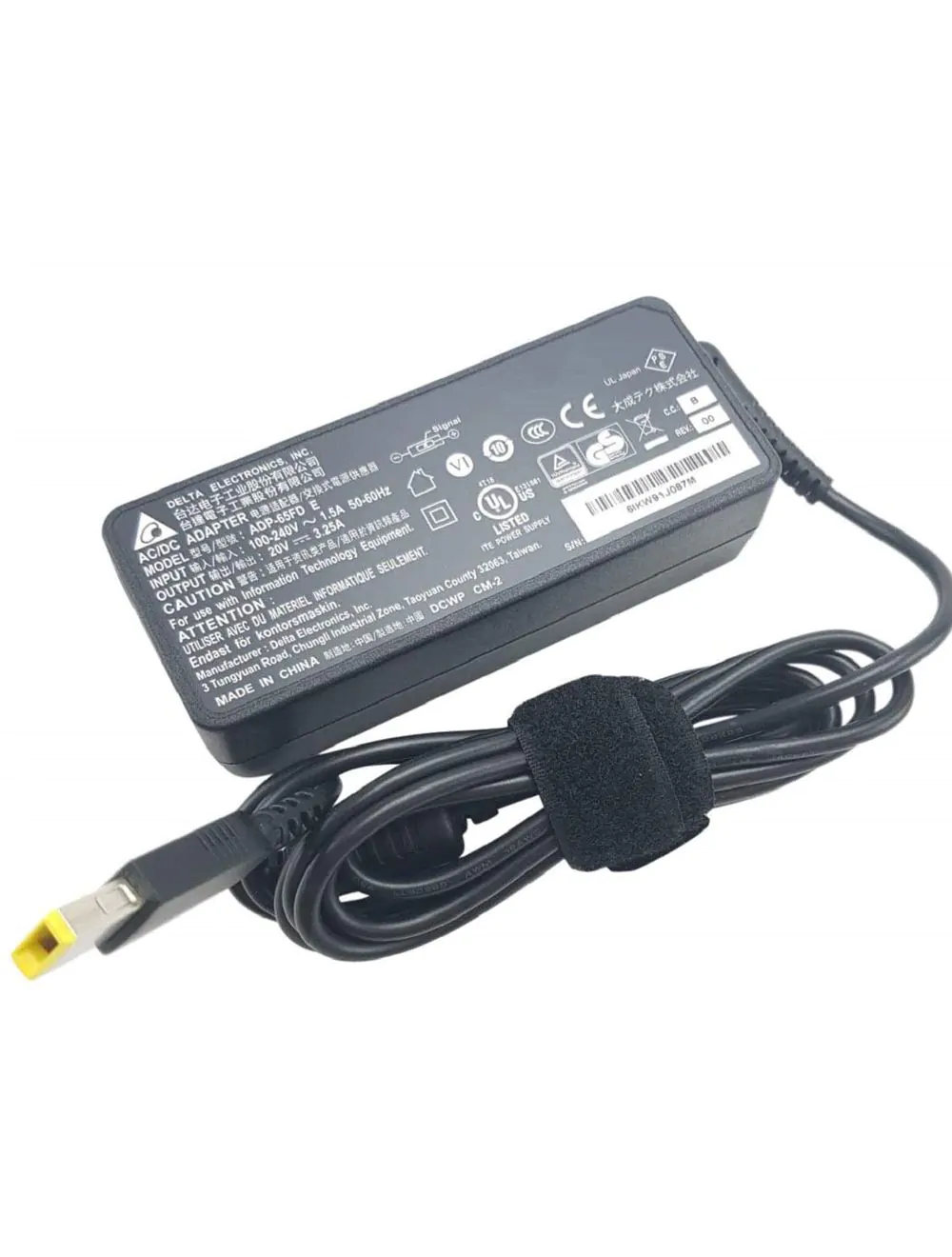 Lenovo 888015000 65W Laptop Adapter/Charger with Power Cord for Select  Models of Lenovo (Slim Tip Rectangular pin)