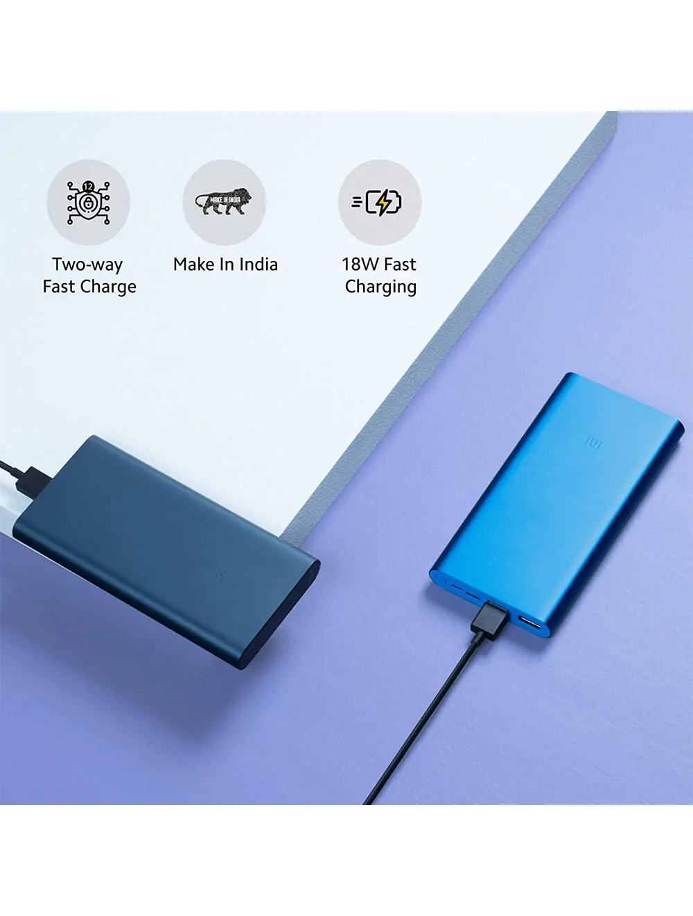 Mi Power Bank 3i 10000mAh Dual Output and Input Port 18W Fast Charging  (Metallic Blue) Power Bank
