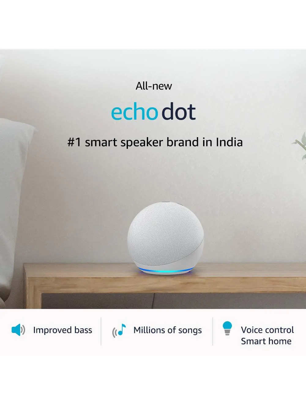 Echo Dot (4th Gen) Smart speaker with Alexa (White)